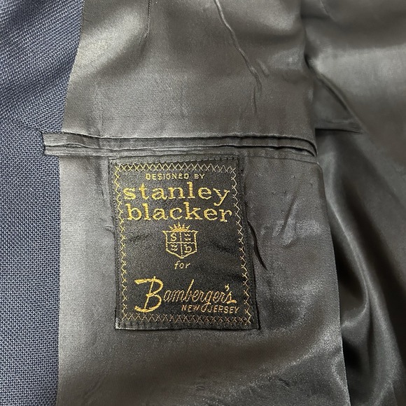 Stanley Blacker navy blue wool Blazer gold button sport jacket 42R - Picture 8 of 12